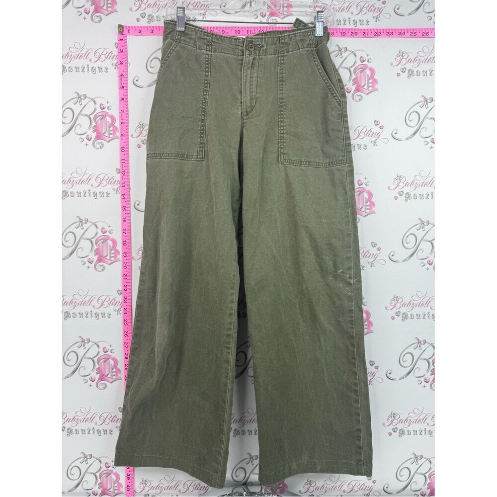 Levi's premium wide leg pants military cargo Olive Green Wide-Leg Cargo Pants